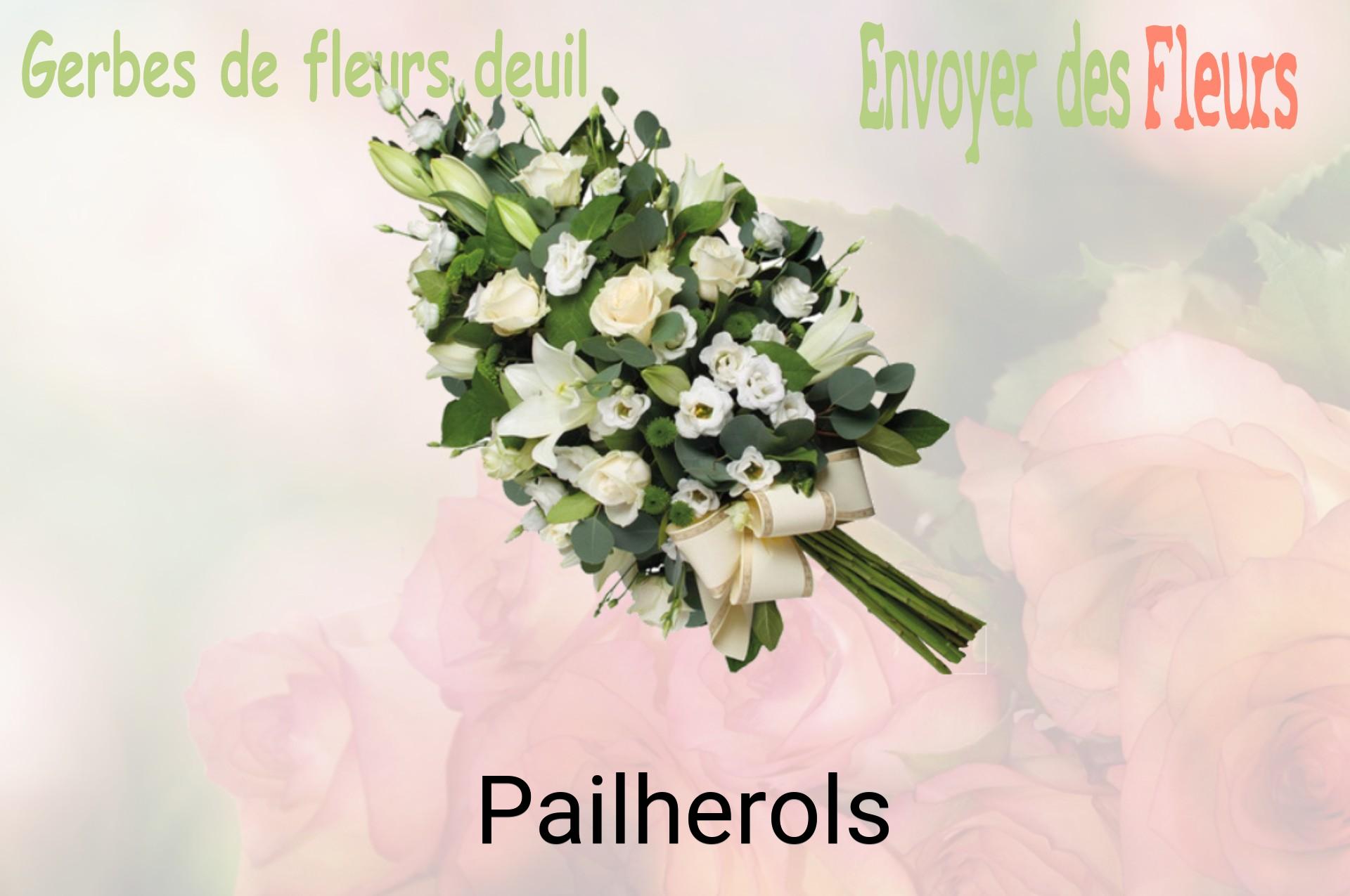 Gerbe de fleurs de deuil livrée à Pailherols